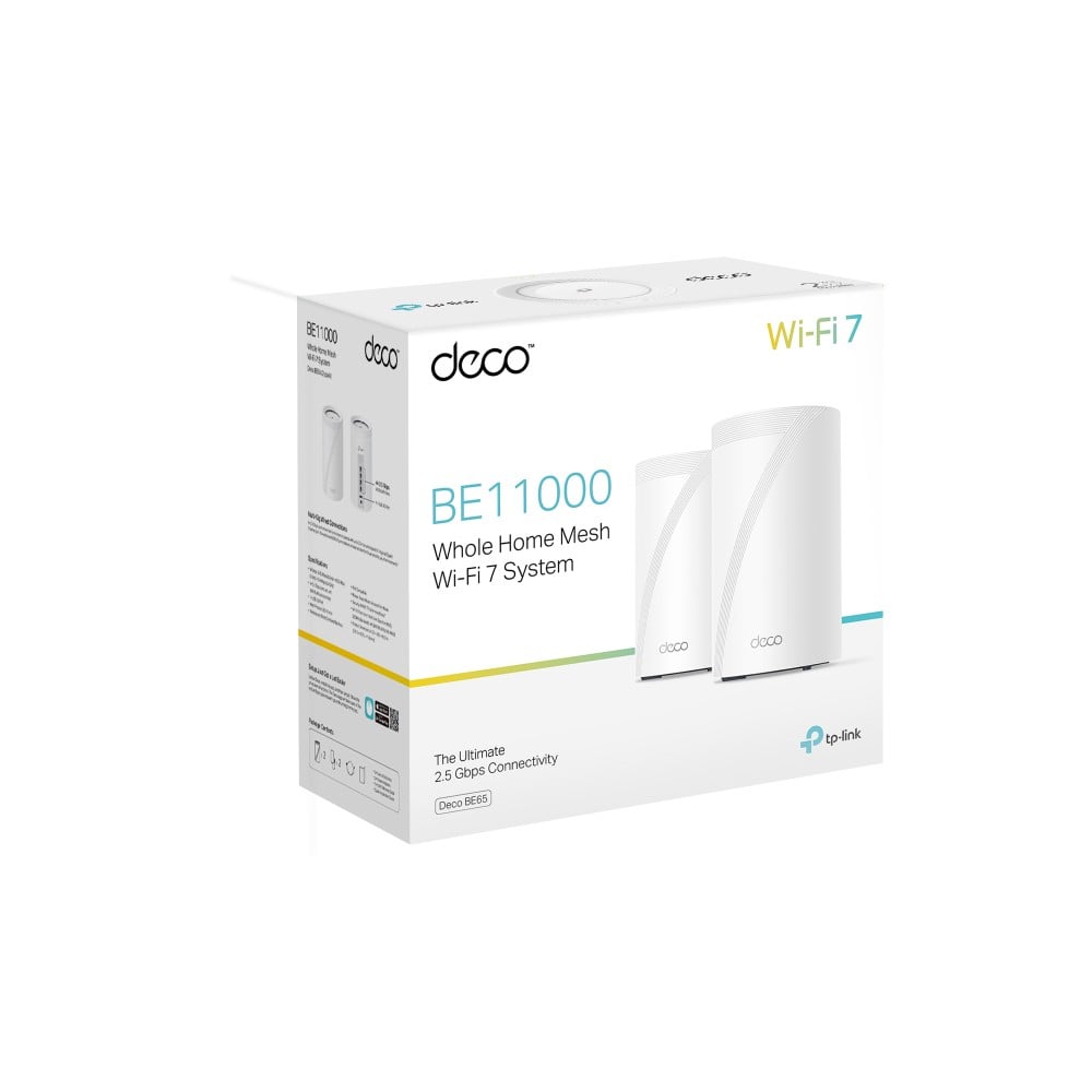 TP-LINK BE9300 Whole Home Mesh Wi-Fi 7 System Tri-Band 574Mbps at 2.4GHz + 2880Mbps at 5GHz + 5760Mbps at 6GHz