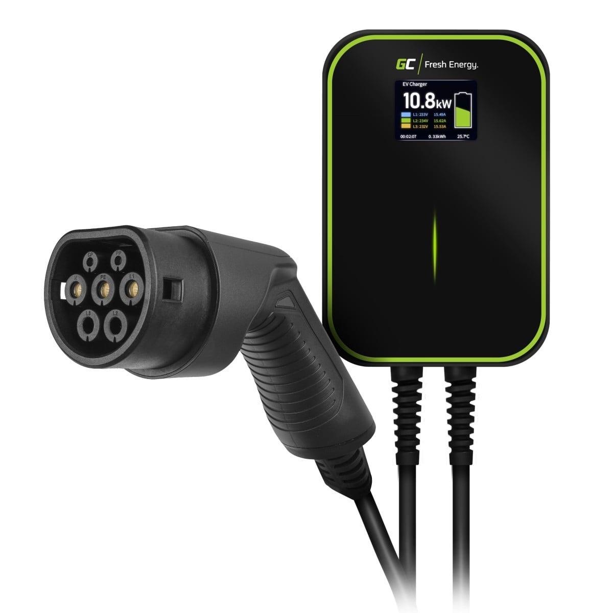 Chargeur Wallbox Green Cell EV Powerbox 22KW avec câble de type 2 (6M)
