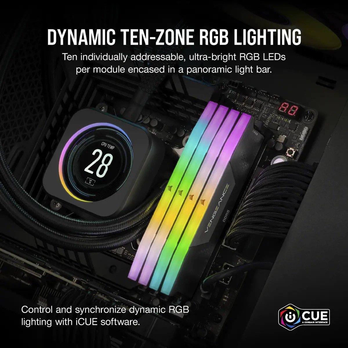 Corsair Vengeance RGB module de mémoire 32 Go 2 x 16 Go DDR5 288-pin DIMM