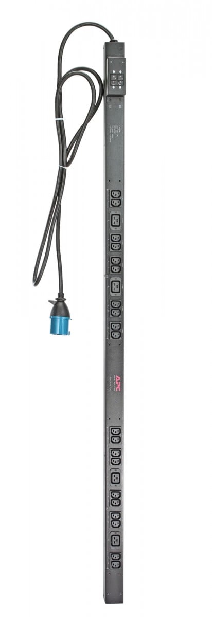 APC Basic Rack PDU Zero U Rack AC 230V input IEC 60309 output connectors 24 power IEC 60320 C13 IEC 60320 C19 0U 3.1m cord BK