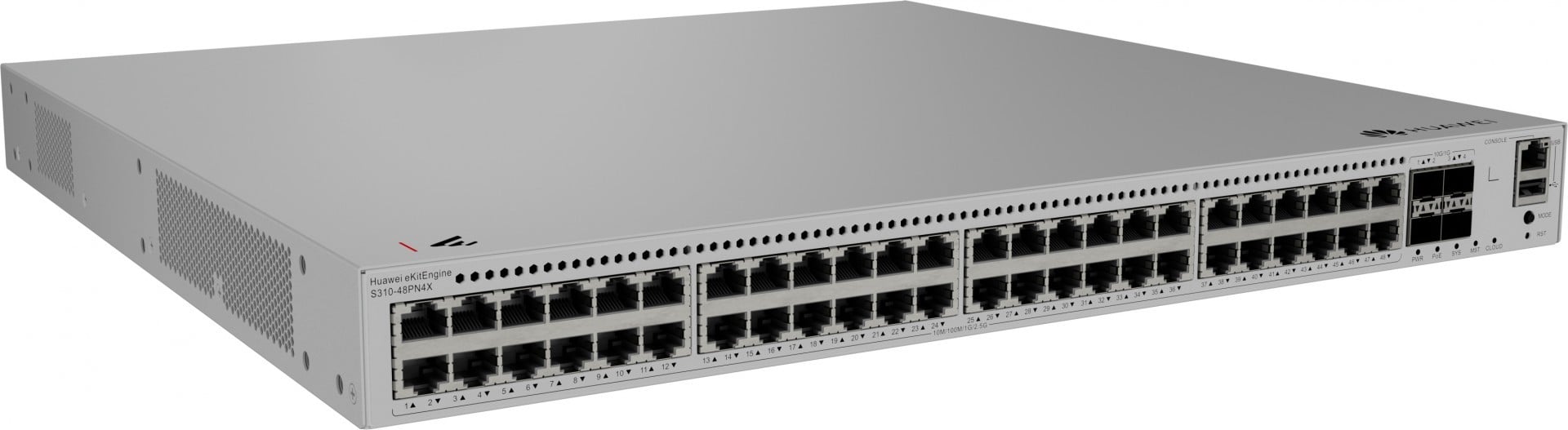 HUAWEI S310-48PN4X 48x10/100/1000/2.5GBASE-T ports 360 W PoE+ 4x10GE SFP+ ports built-in AC power eKit