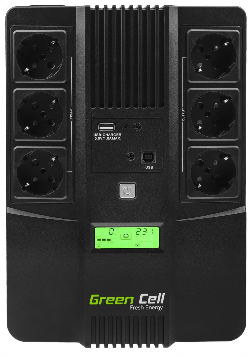 Green Cell UPS06 alimentation d'énergie non interruptible Interactivité de ligne 0,999 kVA 360 W 6 sortie(s) CA