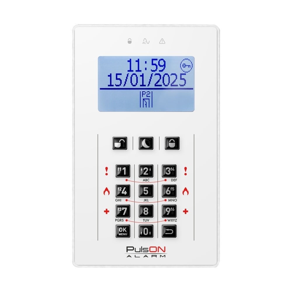 BCS PULSON LCD/C WH Clavier LCD blanc avec boutons en caoutchouc