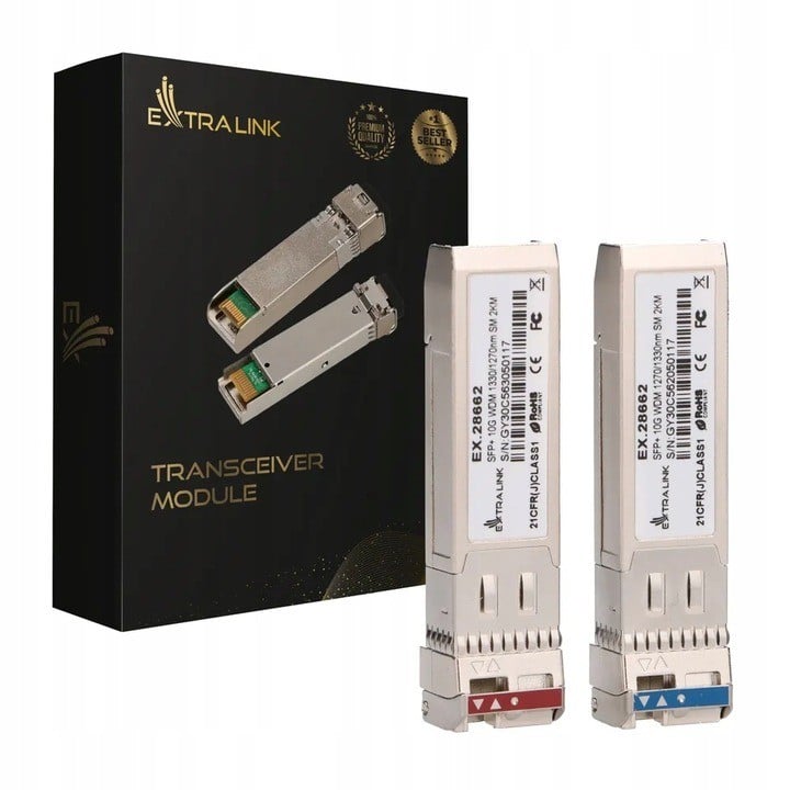 Extralink SFP+ 10G WDM 1270/1330NM SM 2KM module émetteur-récepteur de réseau