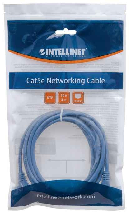 Intellinet 3m Cat5e câble de réseau Bleu U/UTP (UTP)