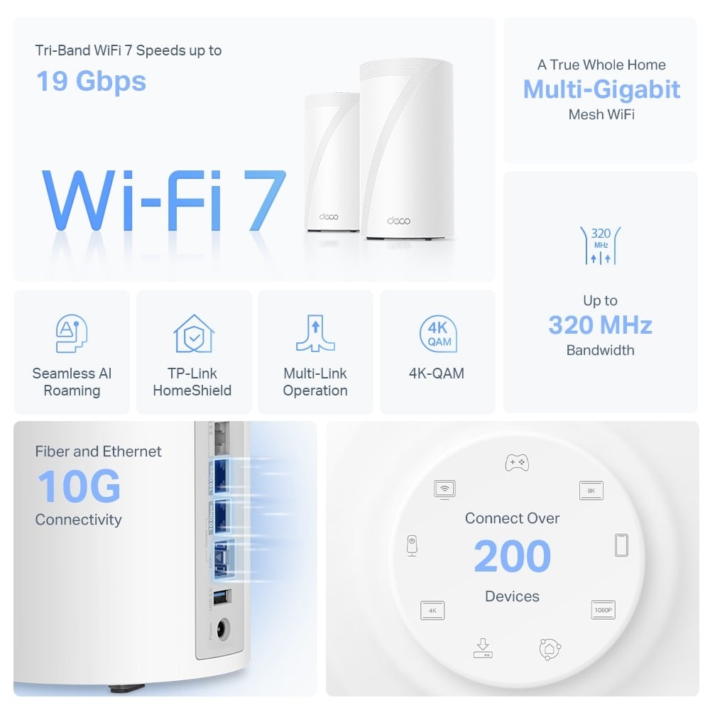 BE22000 Tri-Band Whole Home Mesh WiFi 7