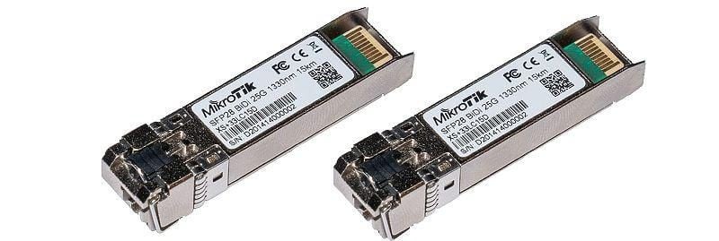 MikroTik SFP+ 10G/25G Bidirectional SFP Modules, Single LC Connector, 15km