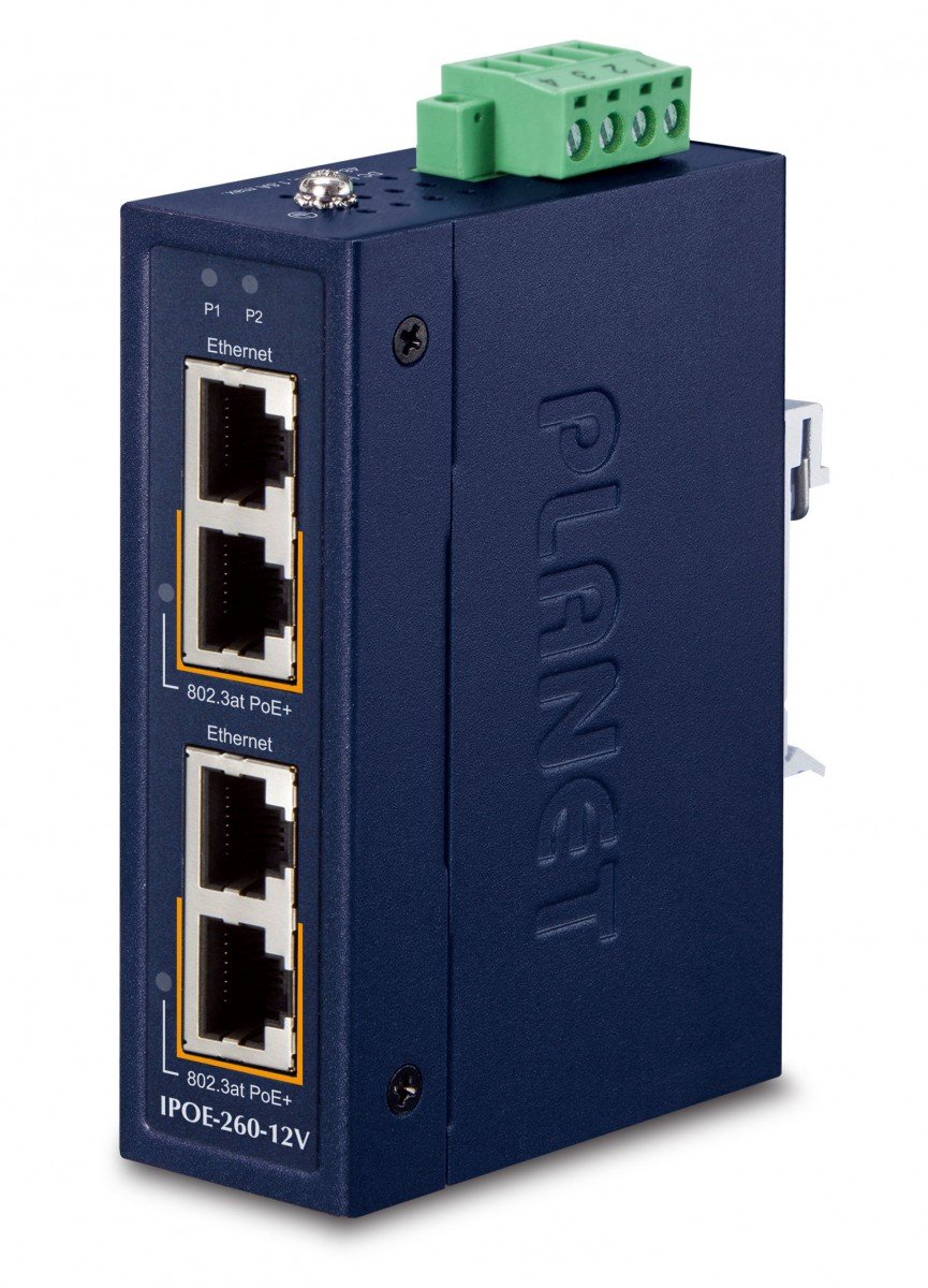Planet IPOE-260-12V Commutateur Ethernet Gigabit PoE Montable sur Mur
