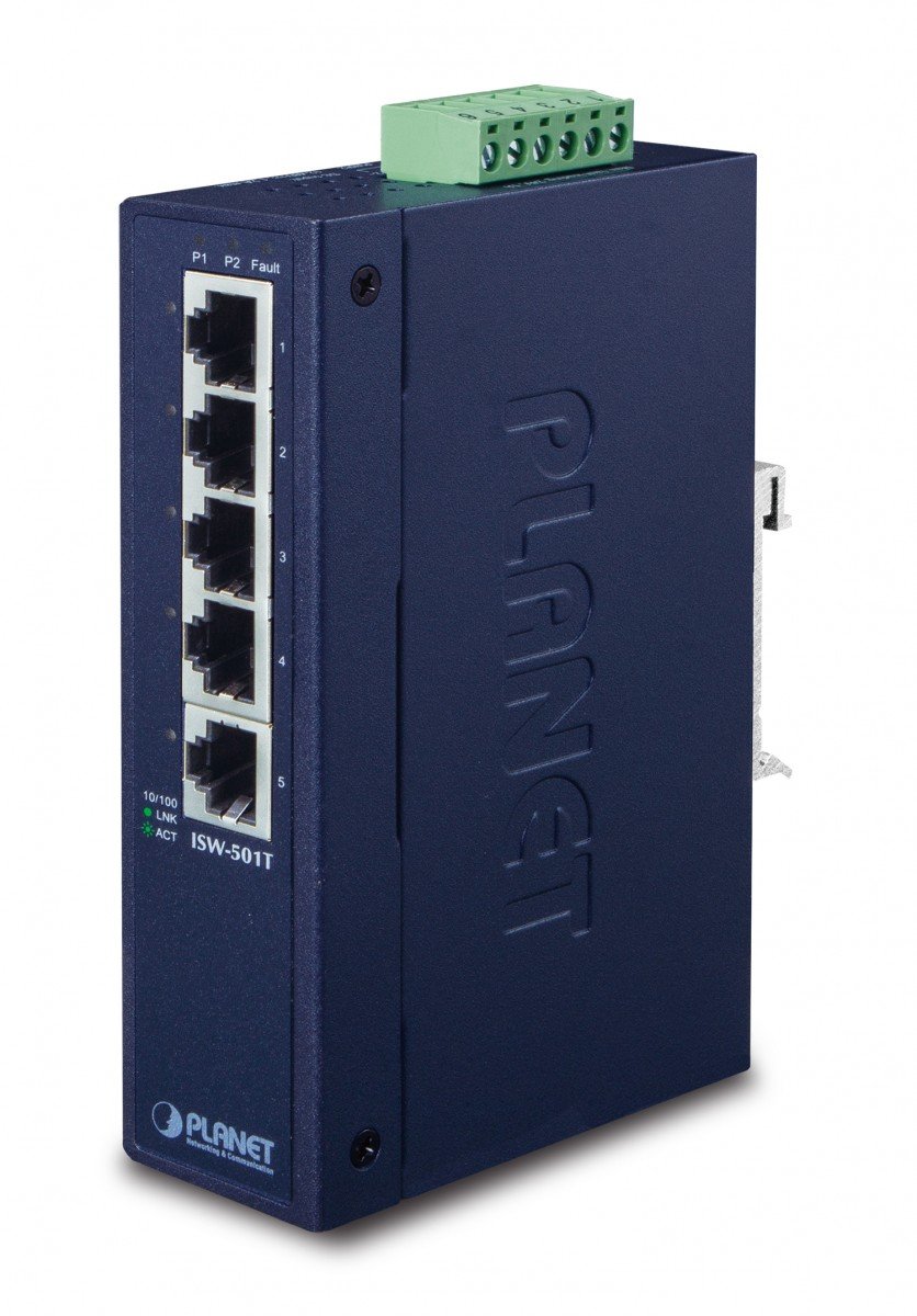 PLANET ISW-501T commutateur réseau Non-géré L2 Fast Ethernet (10/100) Bleu