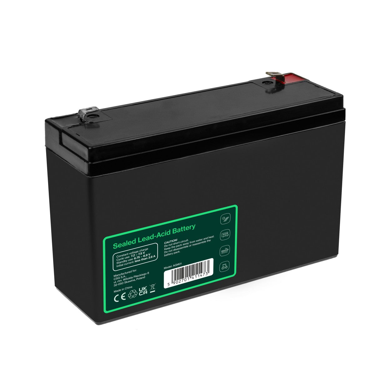 Green Cell AGM Battery 6V 12Ah - Batterie - 12.000 mAh Sealed Lead Acid (VRLA)