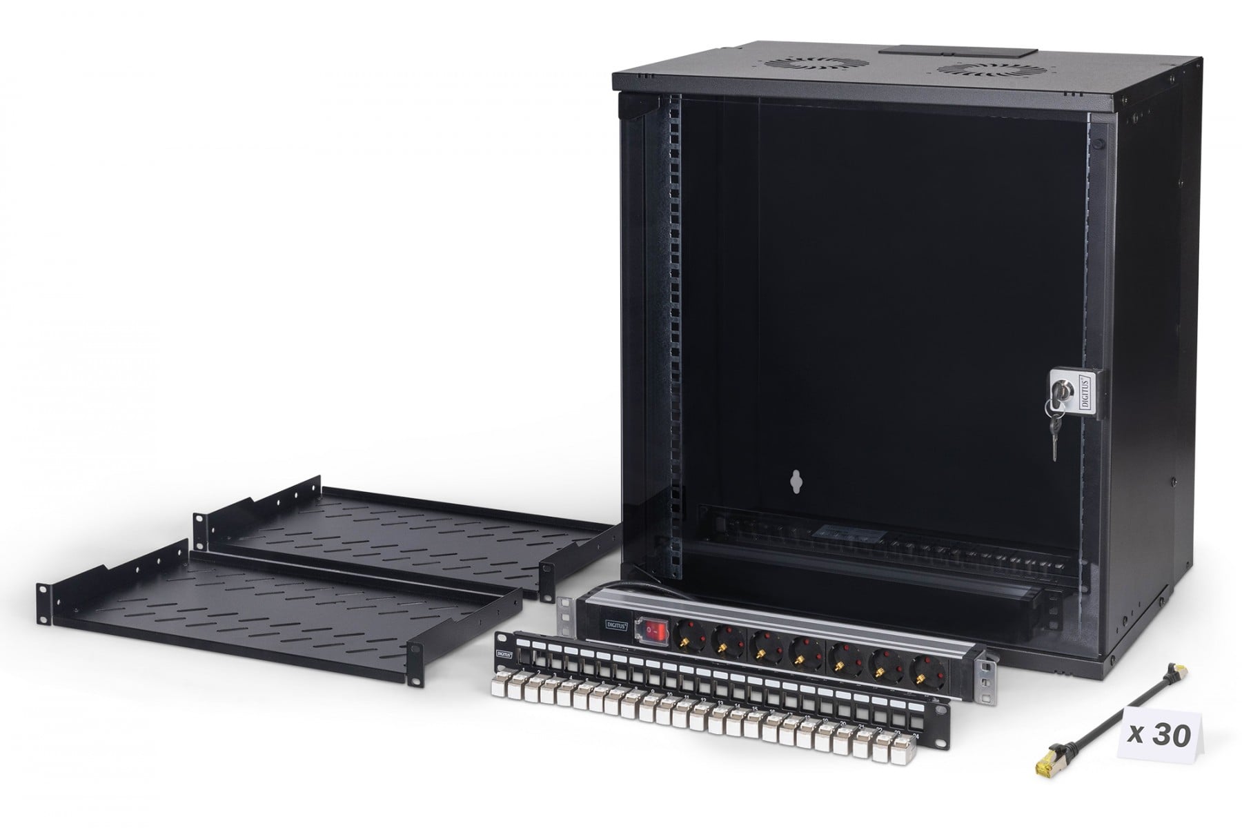 "Digitus DN-49207-SET Ensemble réseau SOHO Pro, 483 mm (19"") - 12U, 540 x 400 mm (l x p)"