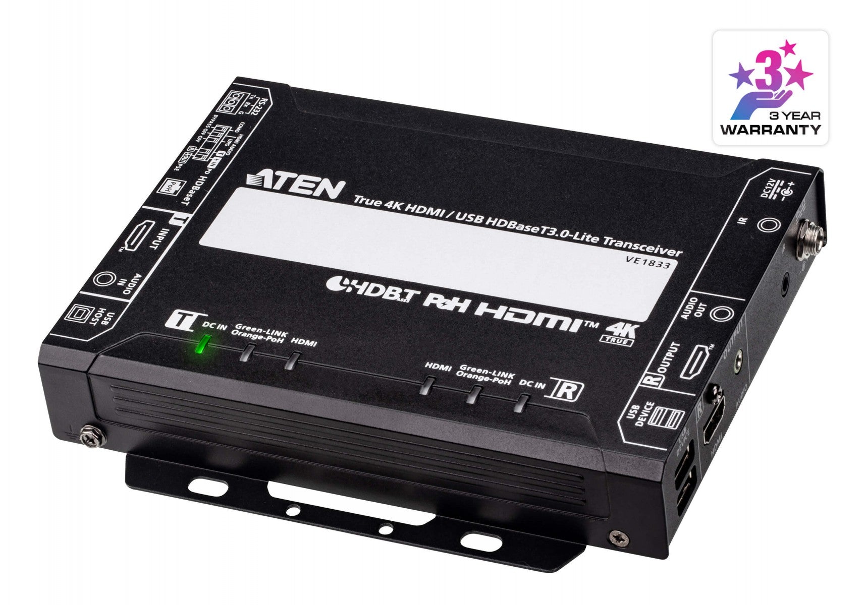 Aten VE1833-AT-G True 4K HDMI / USB HDBaseT 3.0 - Lite Transceiver with PoH