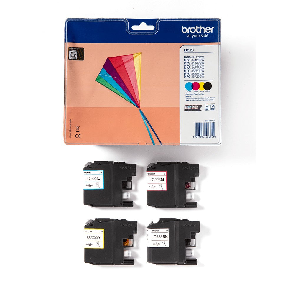 Brother LC-223VALBPDR cartouche d'encre 1 piece(s) Original Noir, Cyan, Magenta, Jaune