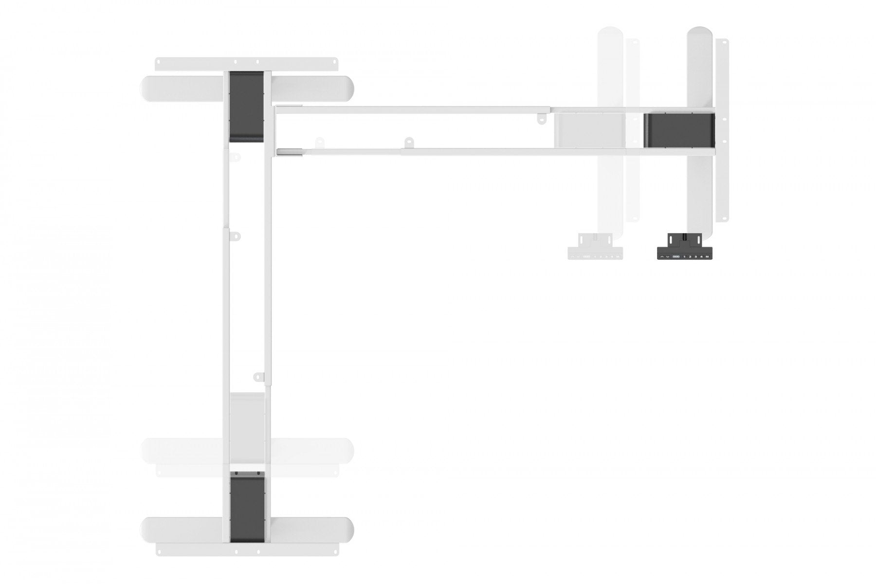 Digitus DA-90453 Cadre de bureau Electrique 3 pieds