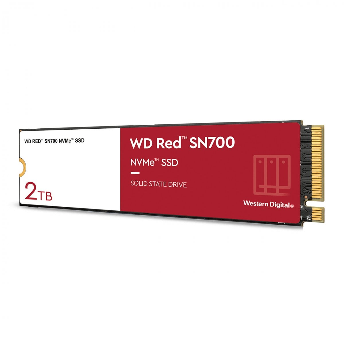 WD Red SSD SN700 NVMe 2To M.2 2280 PCIe Gen3 8Gb/s internal drive for NAS devices POWERED BY SANDISK