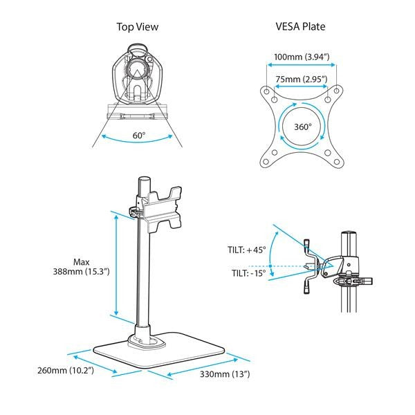 Single Monitor Stand - Silver