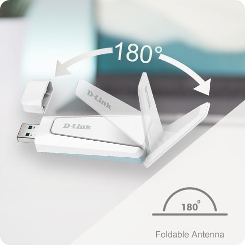 D-LINK Wi-Fi 6 AX1800 USB Adapter - WPA3 - Foldable Antenna