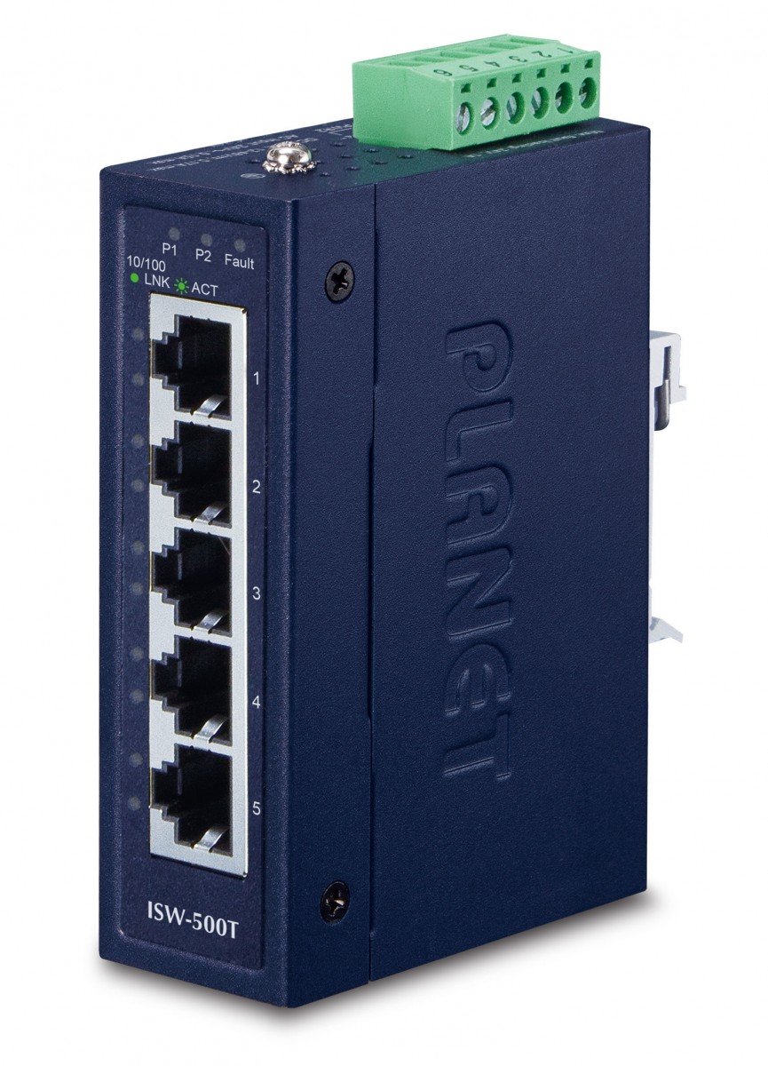 PLANET ISW-500T commutateur réseau Non-géré Fast Ethernet (10/100) Bleu