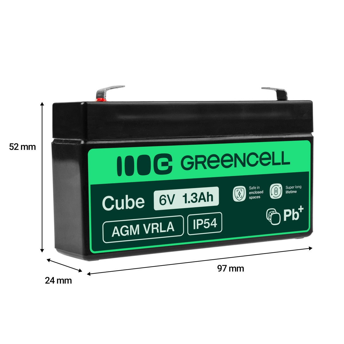 Green Cell AGM13 Batterie de l'onduleur Sealed Lead Acid (VRLA) 6 V 1,3 Ah