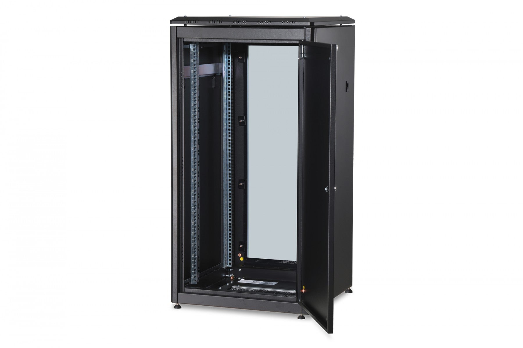 "Armoire réseau debout Unique 19"" 22U rack 600x600, porte avant en verre, noir, 800kg 1164x600x600 mm, couleur noire (RAL 9005)"