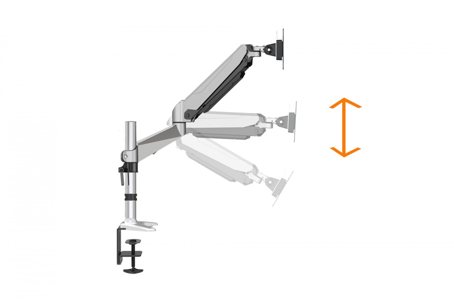 "Digitus DA-90351 support d'écran plat pour bureau 68,6 cm (27"") Noir, Argent"