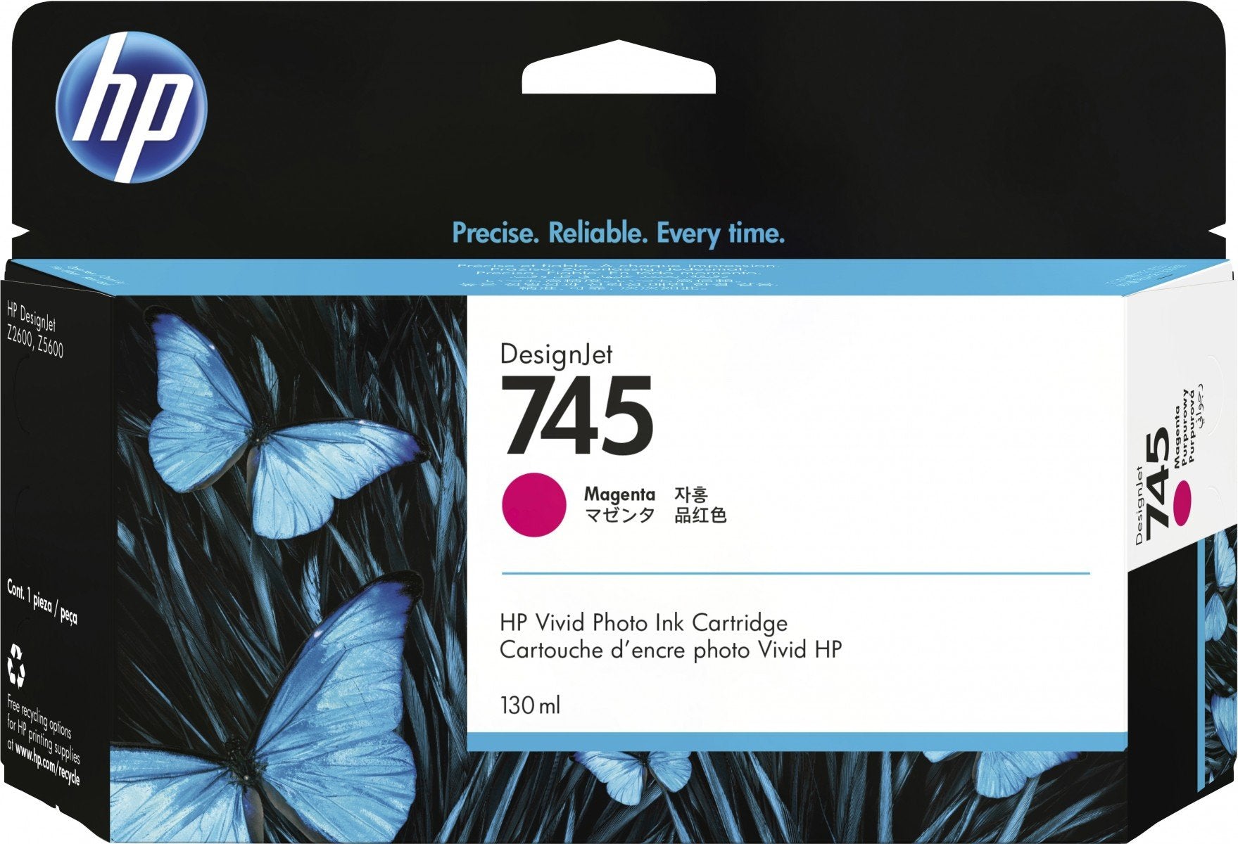 HP 745 original Ink cartridge F9J95A Magenta 130 ml