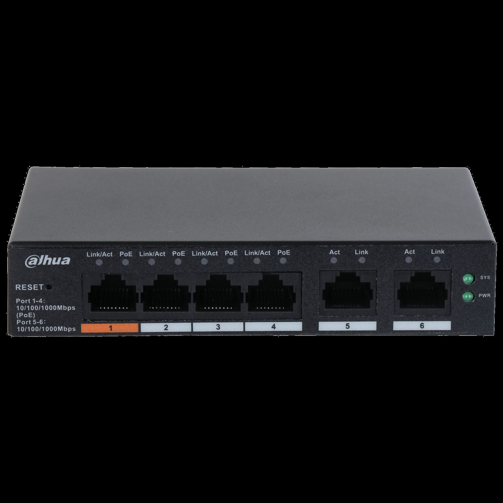 Dahua CS4006-4GT-60 Commutateur Gigabit de Bureau Géré dans le Cloud a 6 Ports avec 4 Ports PoE