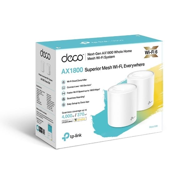 TP-Link Deco X20 (2-pack) Bi-bande (2,4 GHz / 5 GHz) Wi-Fi 5 (802.11ac) Blanc Interne
