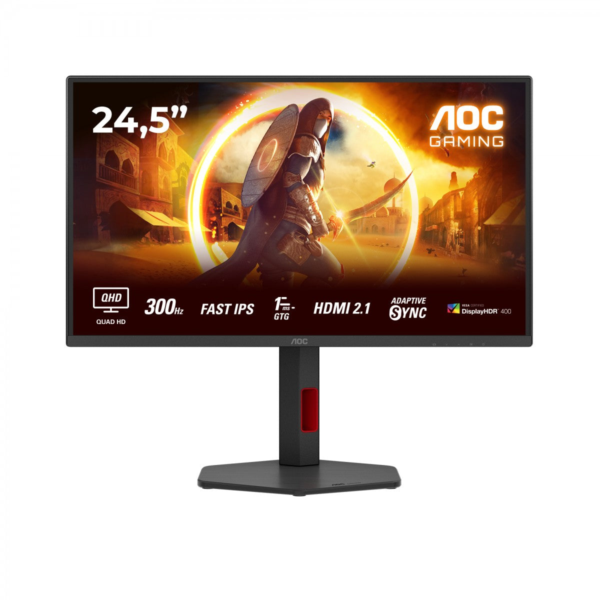 AOC Q25G4SR 24.5p QHD Fast IPS 300Hz 0.03ms 400cd/m2 HDMI2.1 DP Speakers Height