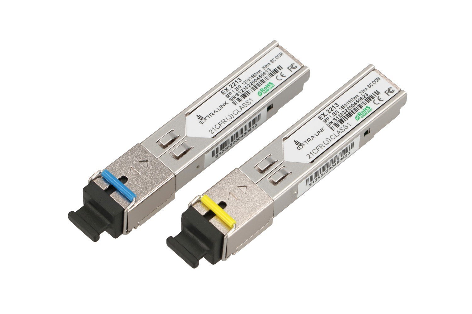 Extralink SFP 1.25G WDM 1310/1550NM SM 20KM SC - PAIR module émetteur-récepteur de réseau Fibre optique 1250 Mbit/s 1310 nm