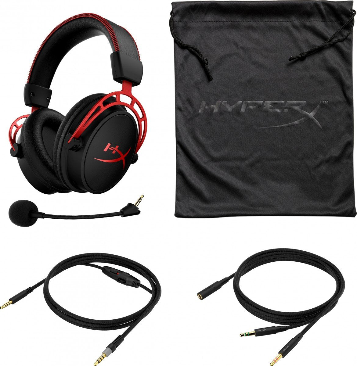 Casque filaire HyperX Cloud Alpha avec microphone, minijack 3,5 mm, noir-rouge