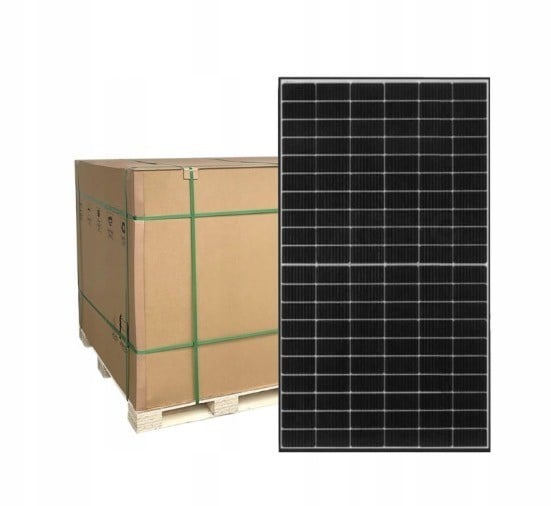 Module PV JA Solar 500W, mono-Si, bifacial, cellules demi-n type 182mm, câbles d'environ 120cm, connecteur MC4-EVO2A, poids de 27,3kg, Full Black