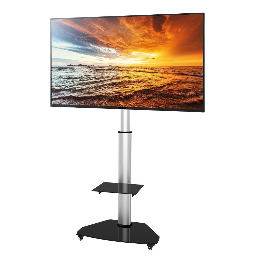 "Techly ICA-TR3SL Support TV mobile 37-70"" jusqu'a 40kg réglable 2 étageres"