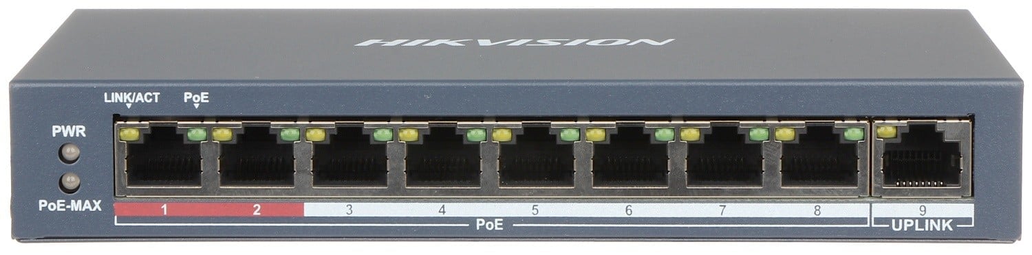 Hikvision DS-3E0109P-E(C) Commutateur POE Fast Ethernet non géré 8 ports