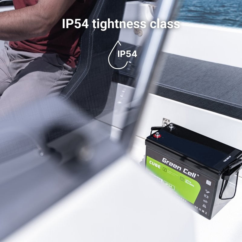 Green Cell LFPGC12V10AH CUBE Batterie LiFePO4 10Ah 12.8V 128Wh Lithium-Fer-Phosphate pour alimentation de secours et éclairage, centrales d'alarme