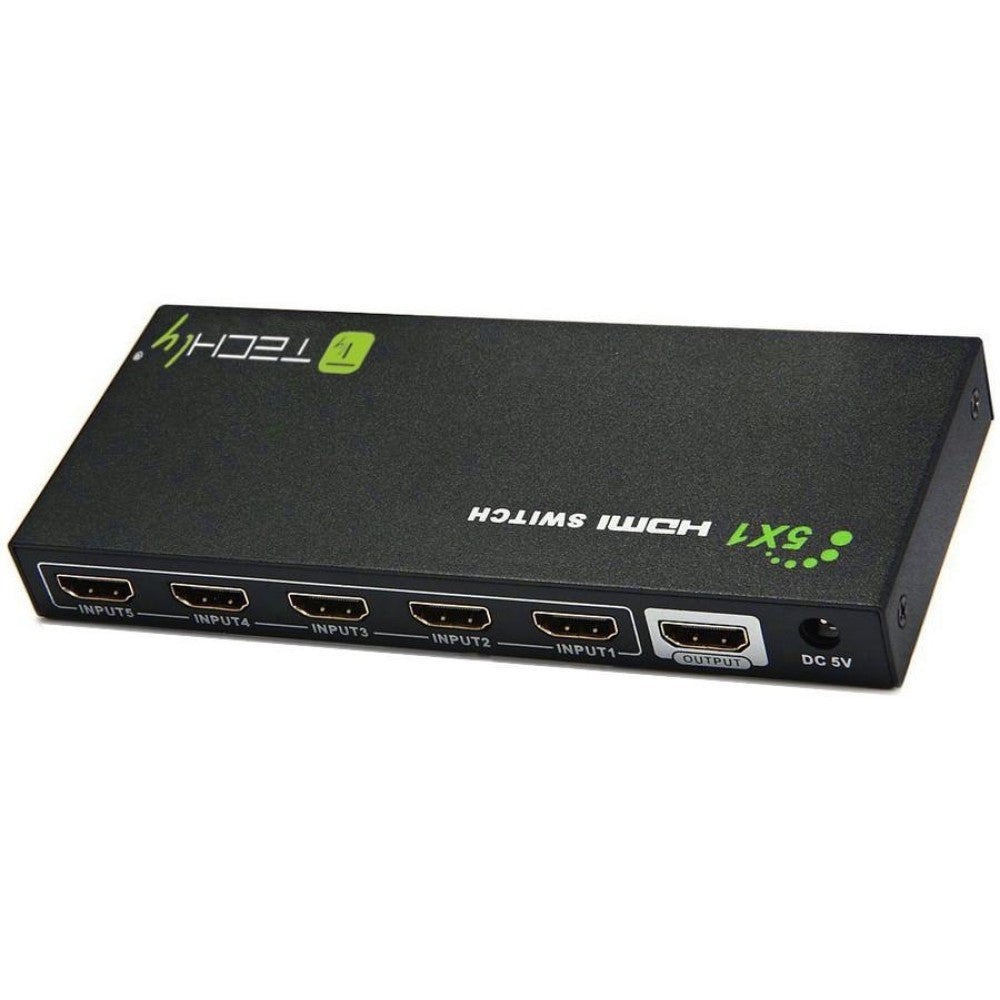 Techly IDATA HDMI-4K51 Commutateur HDMI 1.4 5x1 4K60Hz avec télécommande