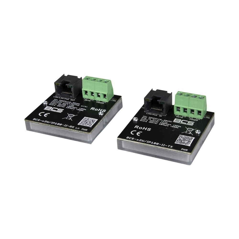 BCS BCS-X2W/IP100-II Convertisseur Ethernet PoE actif 100Mbps pour 300m