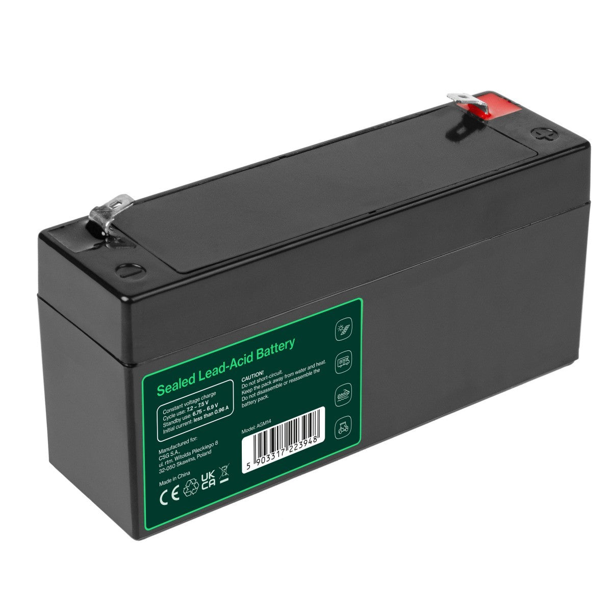 Green Cell AGM14 Batterie de l'onduleur Sealed Lead Acid (VRLA) 6 V 3,2 Ah