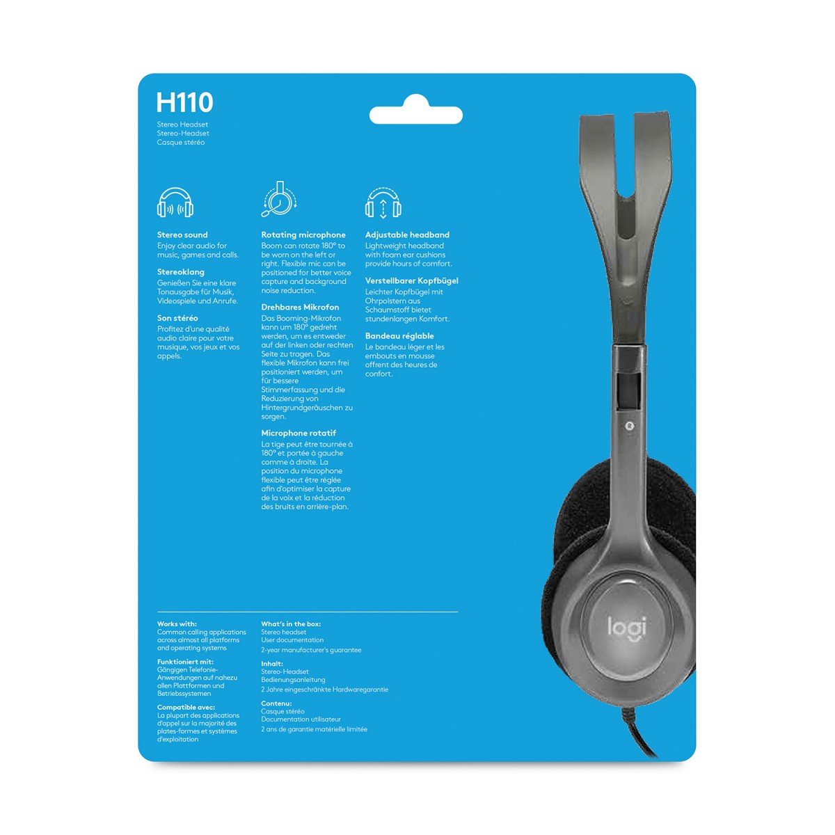 LOGITECH Stereo Headset H110 Headset on-ear wired