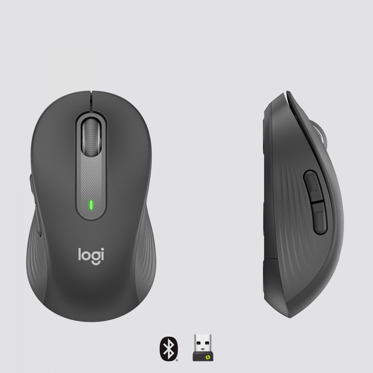 LOGITECH Signature M650 L for Business Mouse right-handed 5 buttons wireless Bluetooth 2.4 GHz Bolt USB receiver