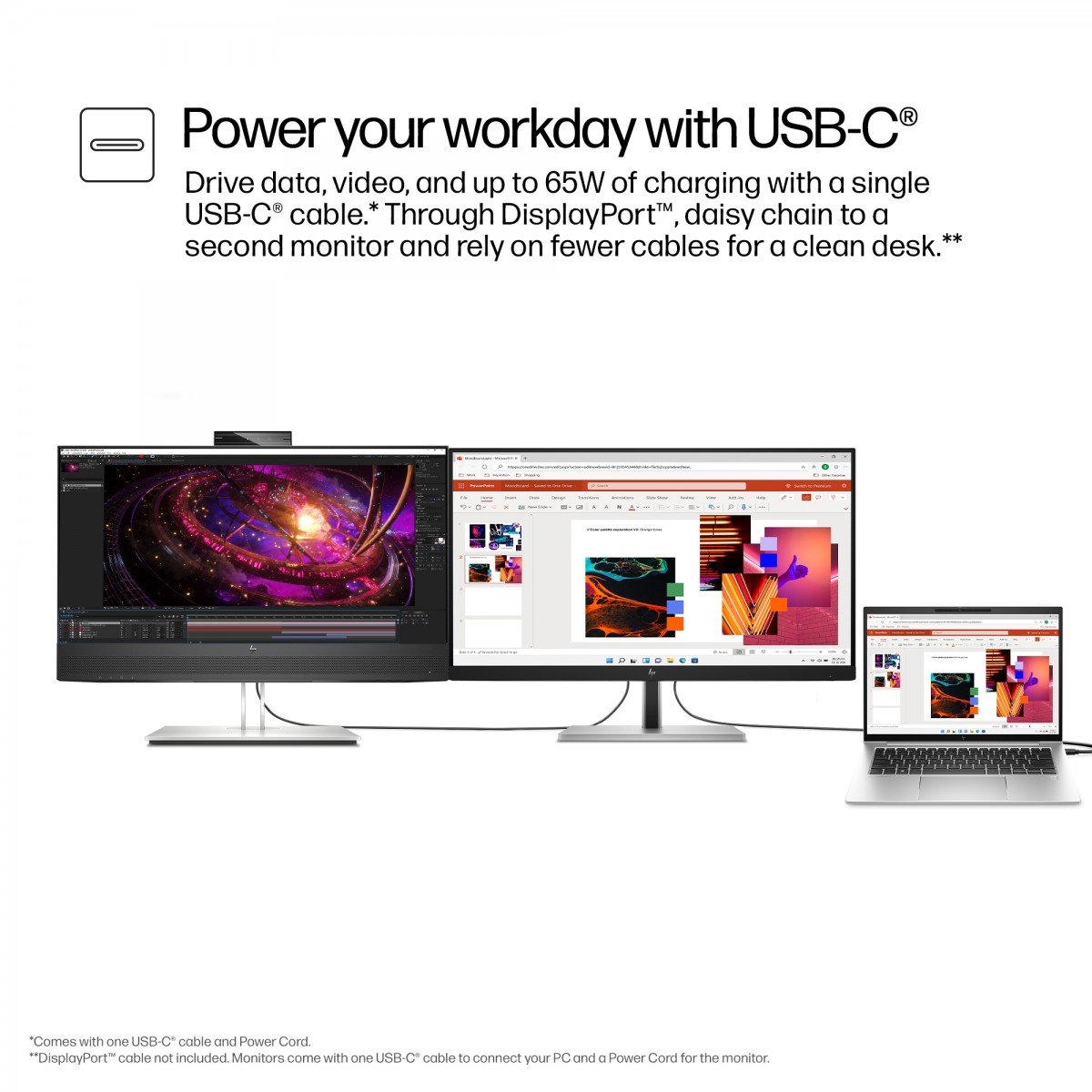 "HP E24m G4 60,5 cm (23.8"") 1920 x 1080 pixels Full HD Noir, Argent"