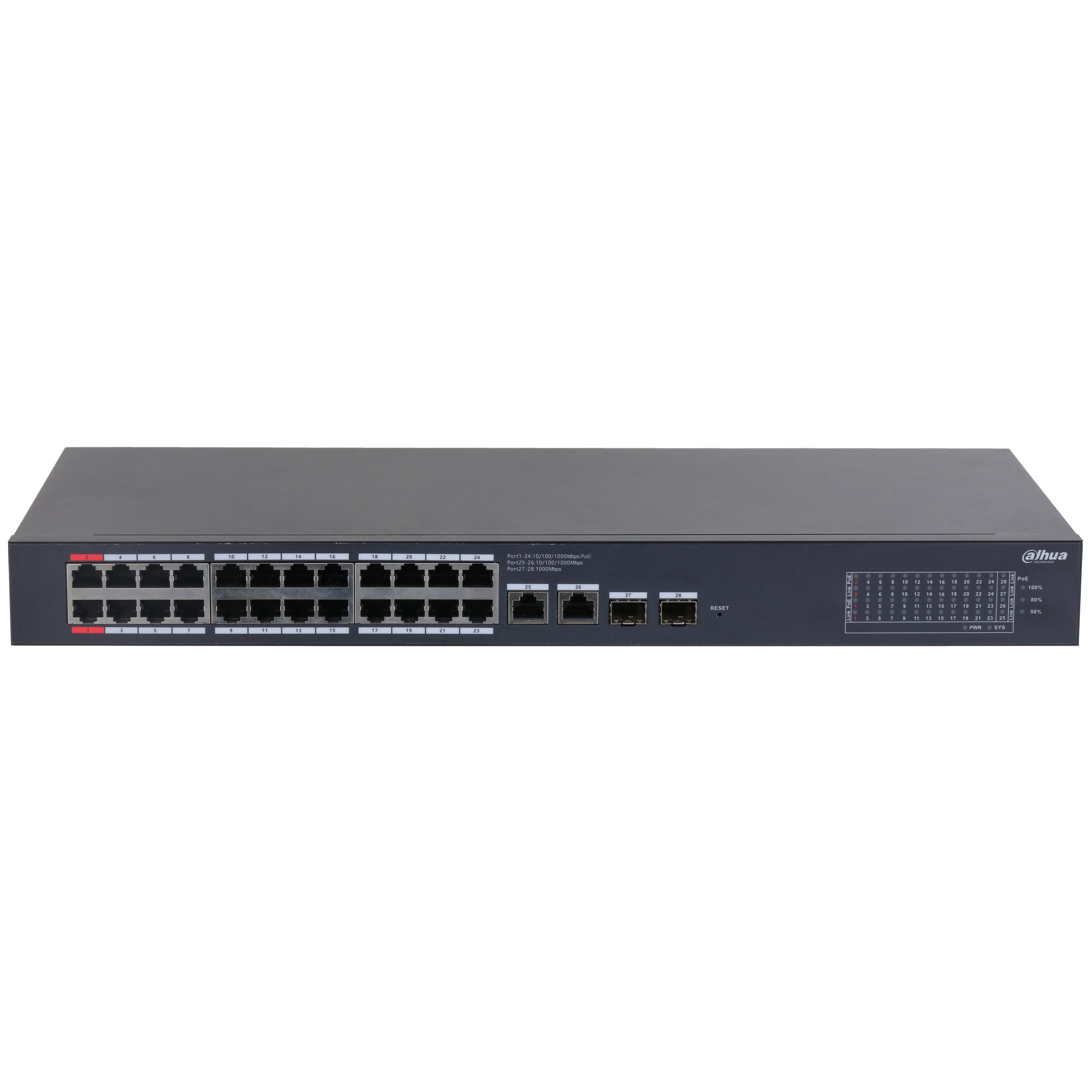 Dahua CS4228-24GT-240 Commutateur Gigabit de Bureau Géré par le Cloud a 28 Ports avec 24 Ports PoE