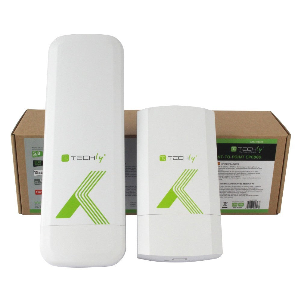 Techly I-WL-CPE880 Dispositif externe CPE/Point d'acces/Répéteur 5,8GHz 15dBi 300Mb/s