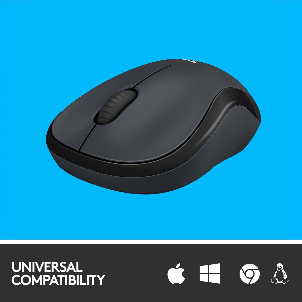 LOGITECH M220 Silent Mouse optical 3 buttons wireless 2.4 GHz USB wireless receiver charcoal