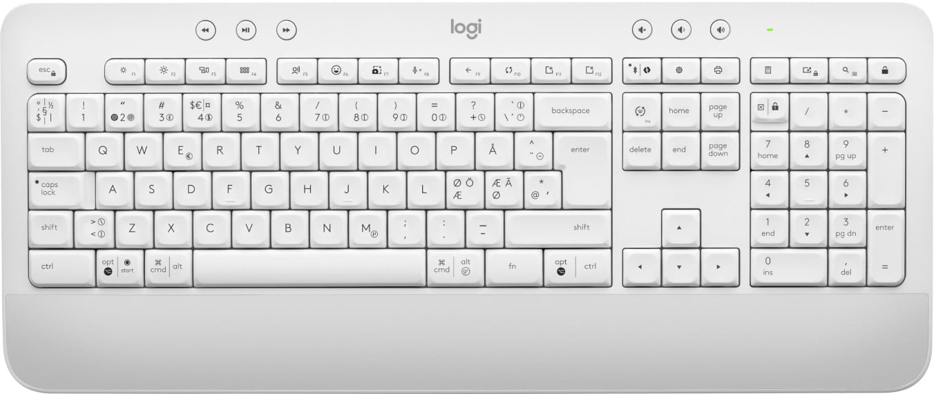 Logitech 920-011038 clavier Souris incluse Bureau Bluetooth QWERTY Nordique Blanc