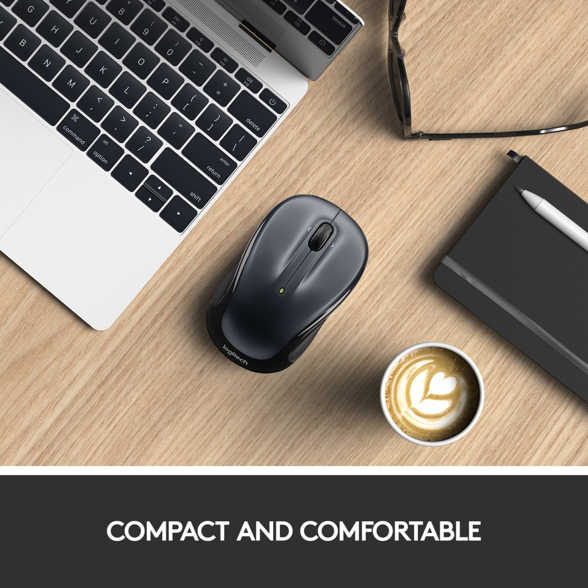 Logitech LGT-M325B - Ambidextre - Optique - RF sans fil - 1000 DPI - Noir