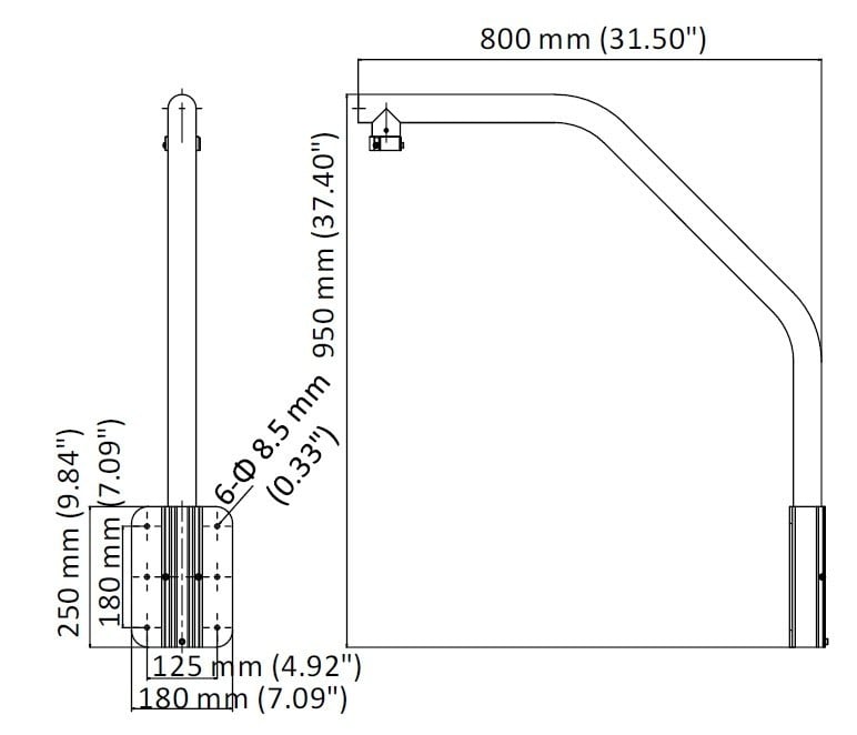 Hikvision DS-1660ZJ Support mural - col de cygne