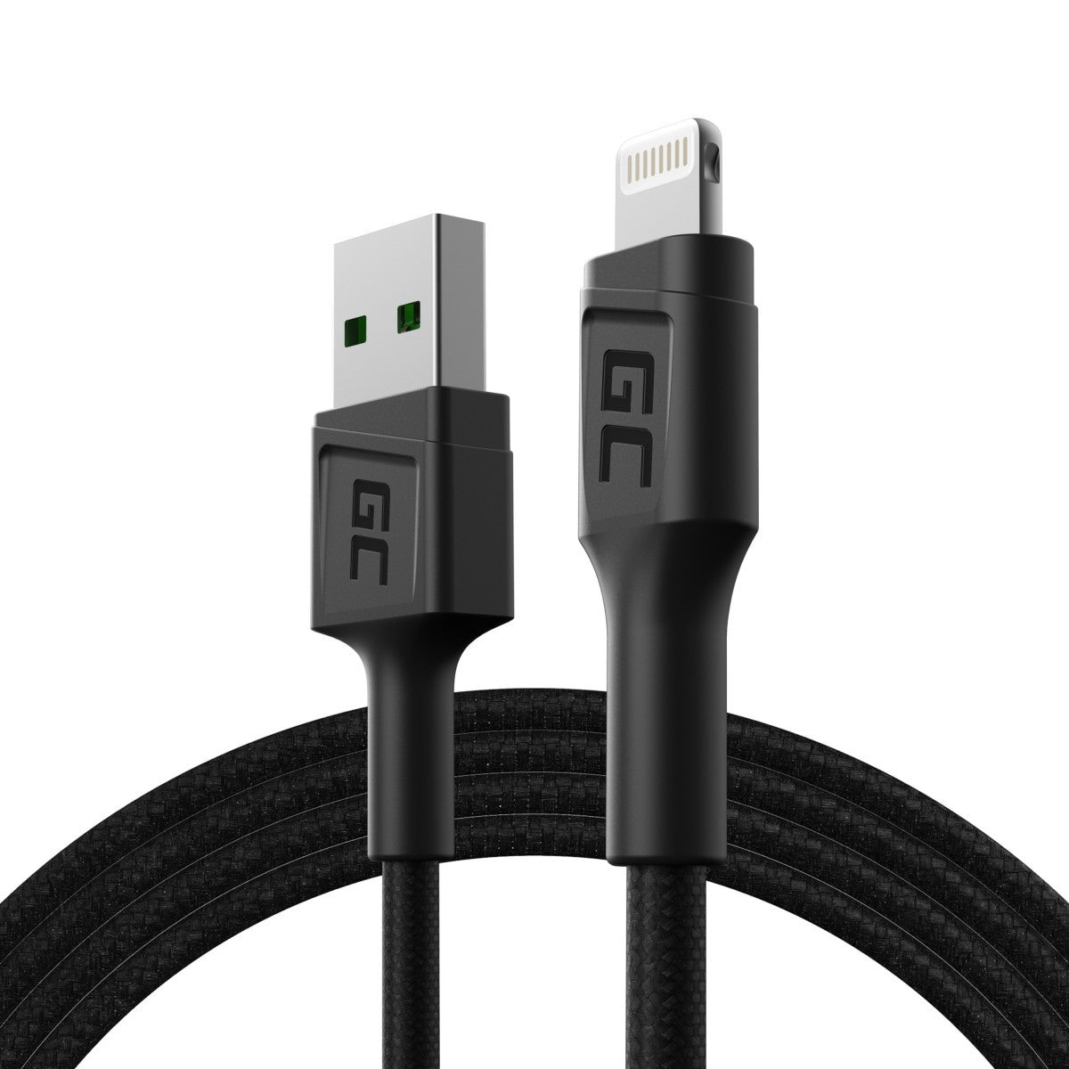 Green Cell KABGC21 câble Lightning 1,2 m Noir