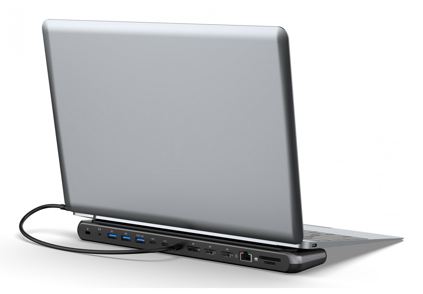 Station d'accueil USB-C 12 ports, max. 8K/30Hz avec HDR, HDMI, DP, max. 3 moniteurs (MST), USB-C 3.2 Gen 2, Ethernet Gigabit, SD/Micro SD, Audio, PD 100W