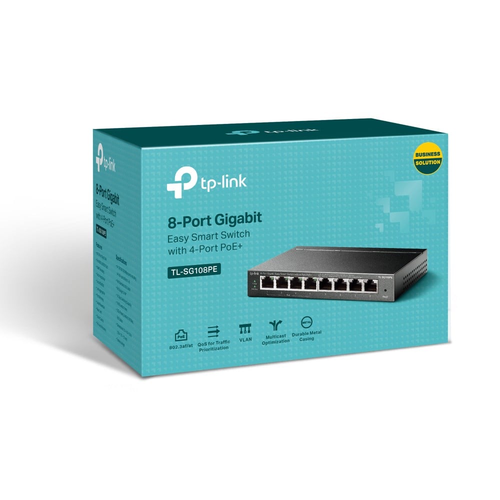 TP-LINK 8-Port Gigabit Desktop PoE Easy Smart Switch, 8 Gigabit RJ45 Ports inkl. 4 PoE Ports, 55W PoE Gesamtleistung